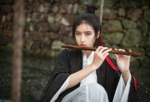 冷艳古风美女雨中清冷写真图片-美图岛