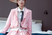 初夏女神 NO.012 念念 S码粉色JK套搭配36码小白鞋[113P+1V／5.41GB]-美图岛