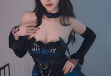 雪晴Astra – 蓝色蕾丝短裙[53P+1V-1.19G]-美图岛